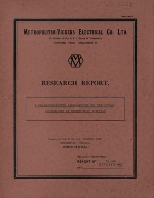 A Phase-Correcting Servo-System for the Linear Accelerator at Hammersmith Hospital (1953, Metropolitan Vickers Research Report)
