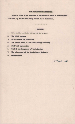 Draft report by William Penney and Jack Howlett concerning the Atlas Computer Laboratory including staffing, organisation and responsibilities (15 March 1961) (Is there a page missing just before "for the Group Leaders"?)