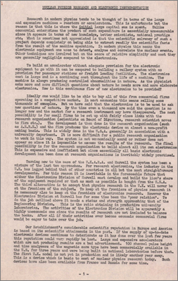 Paper by EB Paul, Manchester and accompanying letter from E Bretscher to the Director concerning the provision of electronic diagnostic equipment for large facilities (24 February 1959)