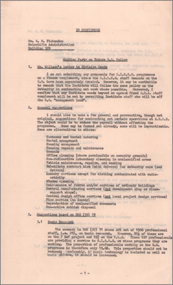 Working Party on future Research Group policy (Paper by Pickavance suggesting some AERE operations which could be contracted-out including accelerators which could be transferred to NIRNS, 31 March 1959)