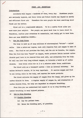 First aid essentials (November 1962)