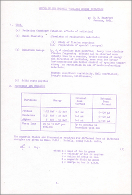 Notes on the Harwell VEC (13 January 1964)