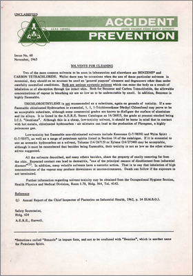 Solvents for cleaning (November 1965)