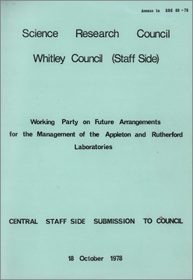 Working Party on future arrangements for the management of the Appleton and Rutherford Laboratories (18 October 1978)