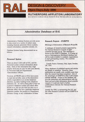 Administrative Databases at RAL