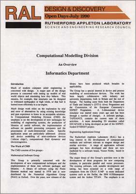 Informatics Department: Computational Modelling Division