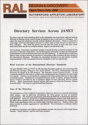 Directory Services Across JANET
