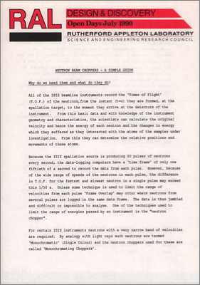 Neutron beam choppers: A simple guide