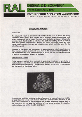 Structural analysis of payloads in space