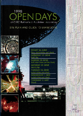 Open Days at CLRC Rutherford Appleton Laboratory / Site plan and guide to exhibitions (1998)