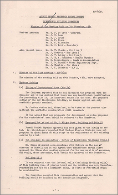 BC(61)54 Minutes of meeting (7 November 1961)