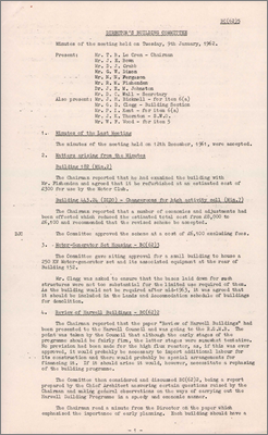BC(62)5 Minutes of meeting (9 January 1962)