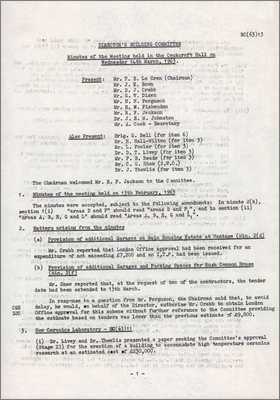 BC(63)13 Minutes of meeting (14 March 1963)