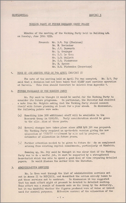 RGP(59)5: Minutes of the meeting held in B424 (30 June 1959)