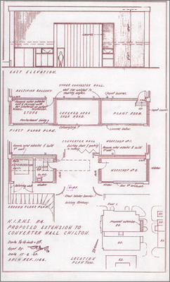 Letter from KH Choate, Assistant Chief Architect to J Louth concerning proposed extension to Converter Hall R4 (includes costs and plans, 18 June 1963)