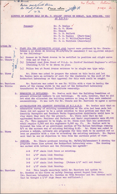 RLBC/M23b Chain link fencing, chalk spoil landscaping (Possibly a special meeting, 14 November 1960)