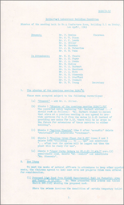 RLBC/M52 Link road from Experimental Hall to Parasitic Area and Tunnel 8 requires some minor demolition which would incur cost so consider further; Heavy Plant Store and possibility to lease a storage shed at Didcot; Low Background Lab for Radiation Protection to become part of R20 (1 April 1963)
