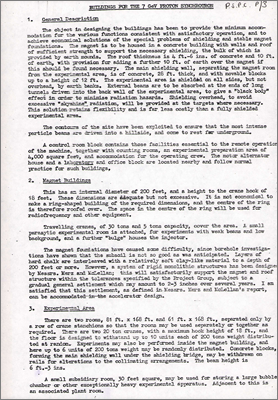 Buildings for the 7 GeV Proton Synchrotron (2 October 1957)