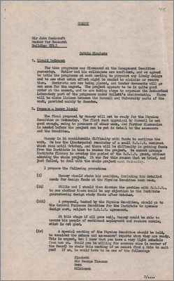 Letter to Sir John Cockcroft concerning gases for bubble chambers (5 June 1959)