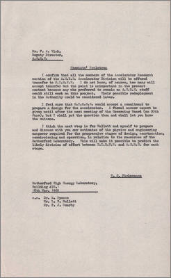 Letter to FA Vick, AERE concerning the transfer of AERE Accelerator Division staff to NIRNS (18 May 1960)