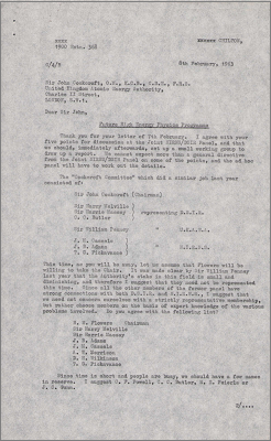 Letter to Sir John Cockcroft concerning points for discussion at the Joint NIRNS/DSIR Panel and membership based on the previous Cockcroft Committee (8 February 1963)
