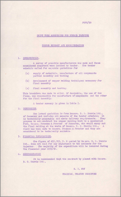 NI(GP)(59)18b also PSPC/P50 Proposed contracts for approval (Drift tube assemblies, BO Morris, 55,703 pounds; hydrogen compressors, Brotherhood Ltd, 17,500 pounds, ? July 1959)