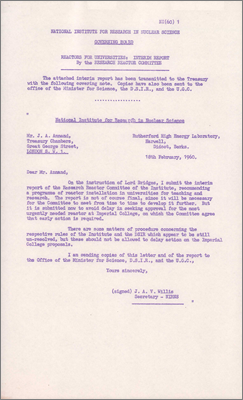NI(60)1: Reactors for universities: Interim report by the British Reactor Committee (February 1960)