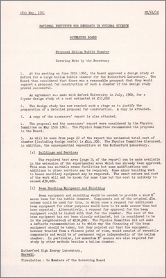 NI/61/10: Proposed Helium Bubble Chamber (16 May 1961)