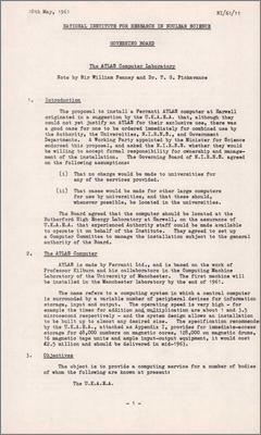 NI/61/11: The ATLAS Computer Laboratory (10 May 1961)
