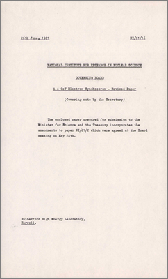 NI/61/16: A 4 GeV Electron Synchrotron -- Revised paper (26 June 1961)