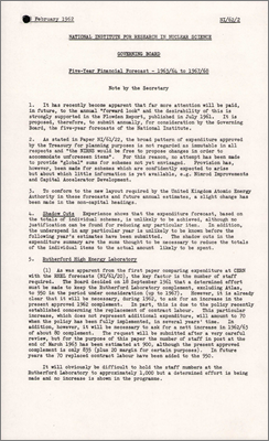 NI/62/2: Five-year Financial Forecast 1963/64 to 1967/68 (February 1962, addendum 20 March 1962)