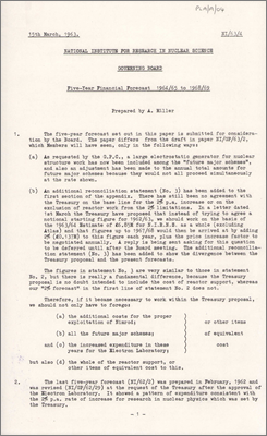 NI/63/4: Financial Forecasts 1964/65 to 1968/79 -- Reconciliation statements and Amendment (15 March and 14 May 1963)