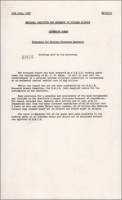 NI/63/11: DSIR Report of the Working Party on Nuclear Structure Research SECOND DRAFT (21 June 1963)