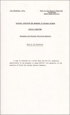 NI/63/11: Proposals for Nuclear Structure Research -- Note by the Secretary concerning letter from C Jolliffe (5 and 10 December 1963)