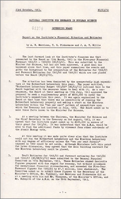 NI/63/14: Report on the Institute's Financial Situation and Estimates (23 October 1963)