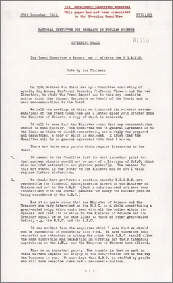 NI/63/23: The Trend Committee's Report as it affects the NIRNS (28 November 1963)