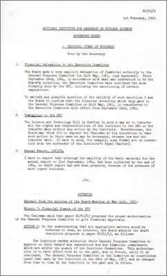 NI/65/3: Residual items of business (1 February 1965)