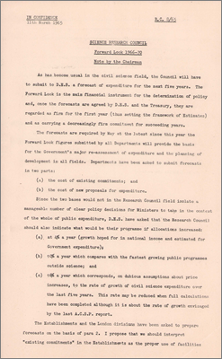 RC 8/65 Forward Look 1966-70: Note by the Chairman (11 March 1965)