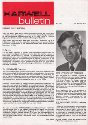 Harwell Bulletin (28 January 1977)
