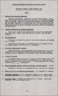 Director's Meeting (22 November 1962)