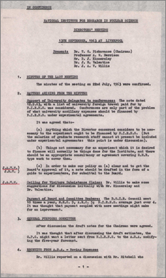 Director's Meeting (13 September 1963 at Liverpool)