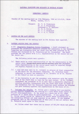 Director's Meeting (19 February 1964 at DSIR, London)