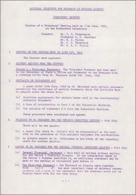 Director's Meeting (17 June 1964 at RL)