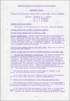 Director's Meeting (29 July 1964 at DL)