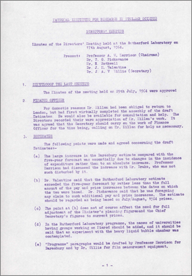 Director's Meeting (17 September 1964)