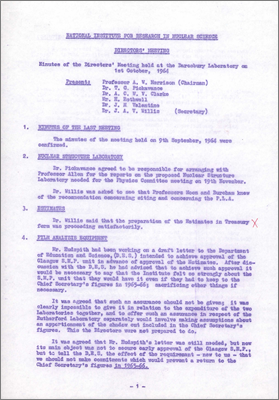 Director's Meeting (1 October 1964 at DL)