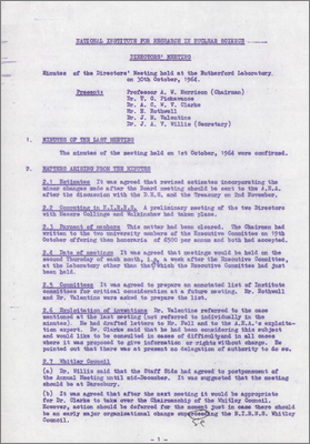 Director's Meeting (30 October 1964 at RL)