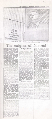 Press cuttings from The Sunday Times and Oxford Mail(?) reporting the accident on Nimrod (28 February 1965)