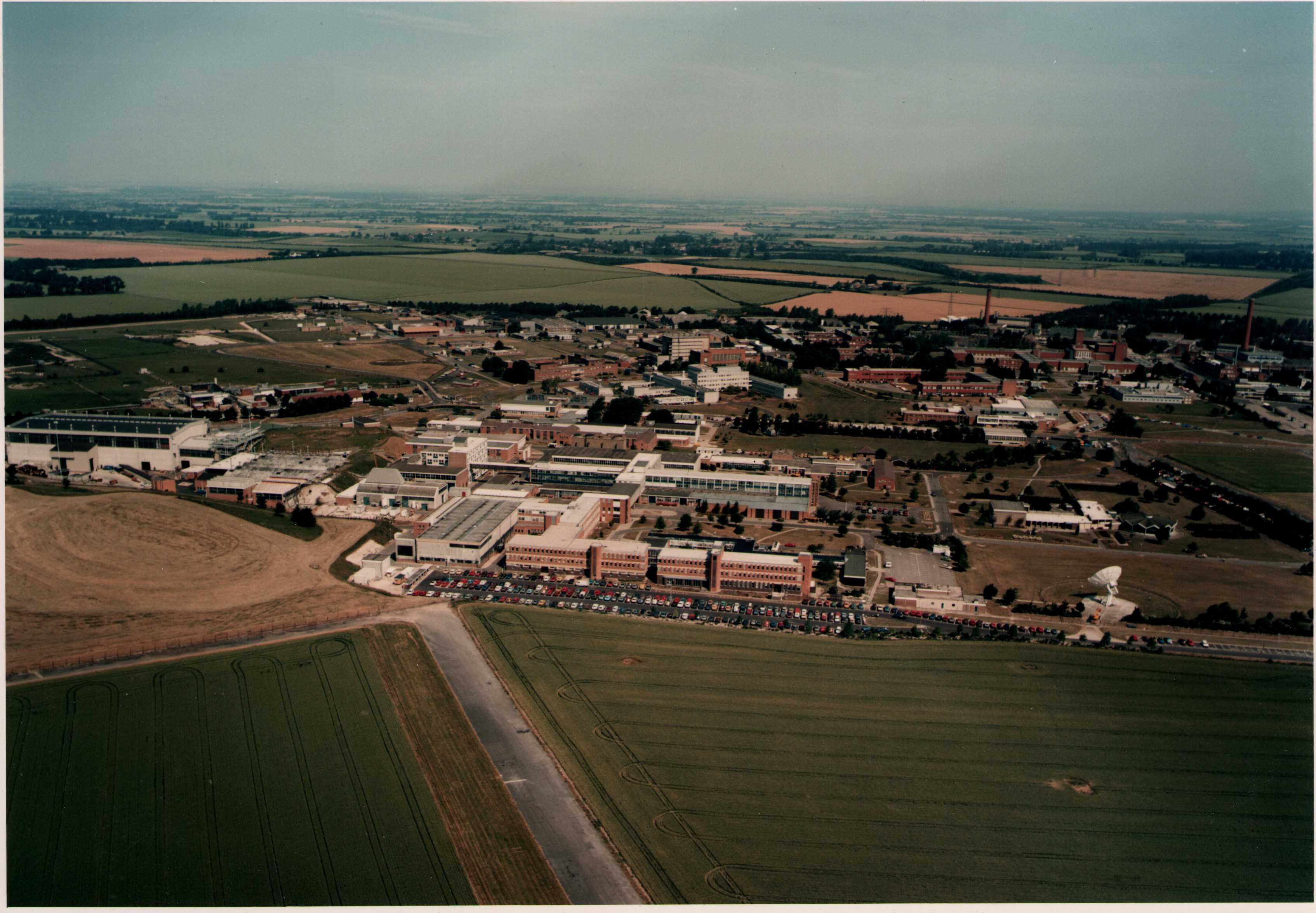 Aerial view of Rutherford Laboratory from the south (1984, 84RC3105)