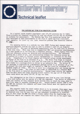 C10 The Cathode Ray Tube Film Measuring System